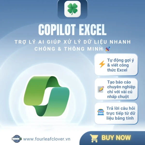 Copilot Excel bản quyền – Hỗ trợ công việc văn phòng AI