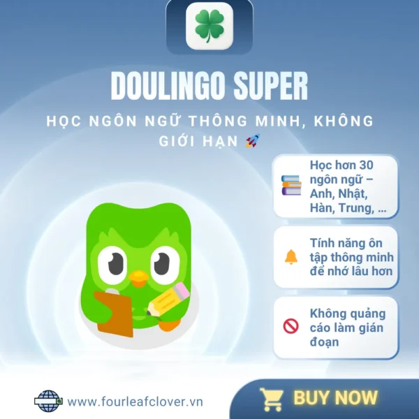 Duolingo Super – Học ngôn ngữ vui nhộn, ưu đãi tháng này