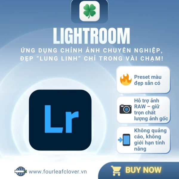 Lightroom Mobile bản quyền – Chỉnh ảnh cực chất, giá ưu đãi